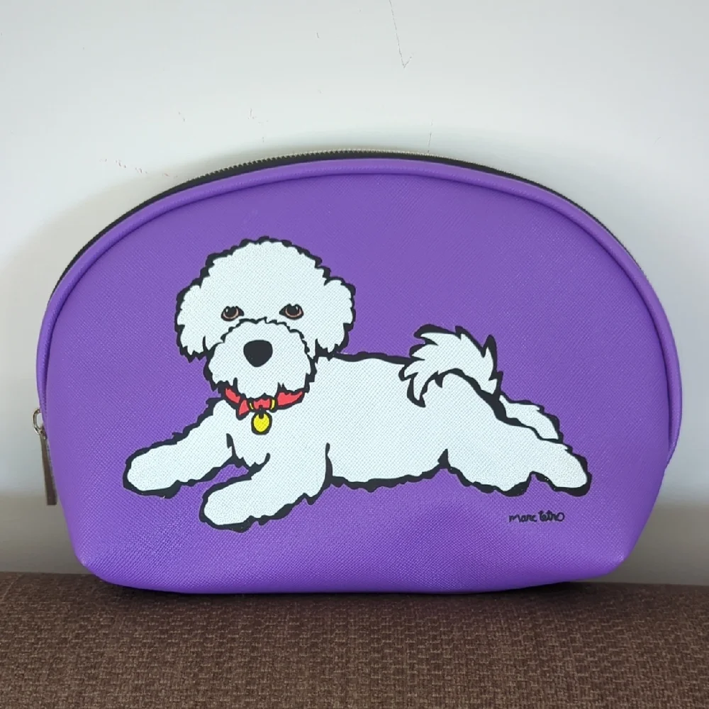 Marc Tetro Bichon Frise Cosmetic Bag Pouch
